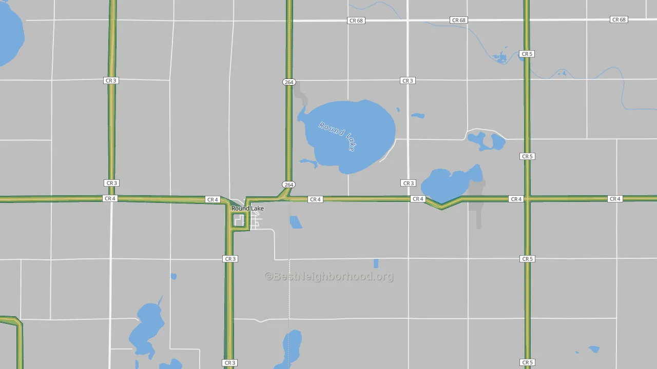 56167, MN Map of Noise Levels in 56167