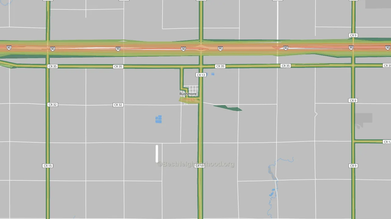 56168, MN Map of Noise Levels in 56168