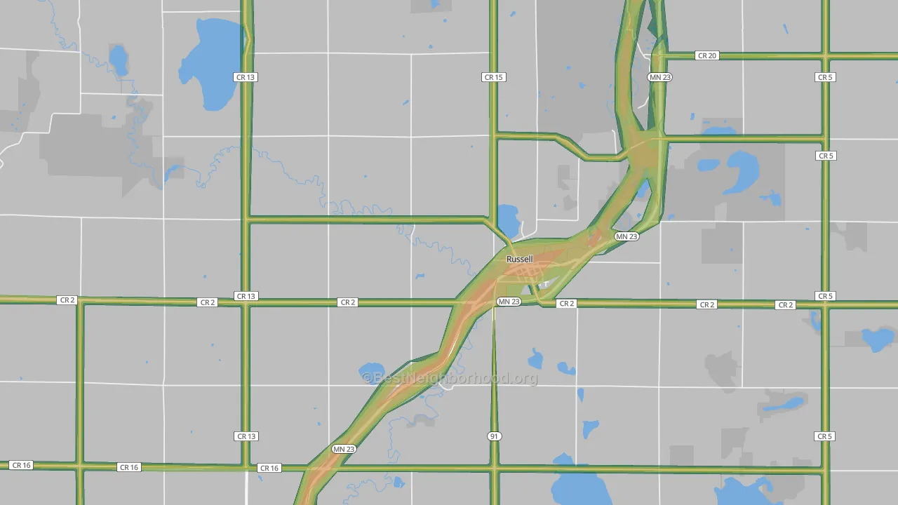 56169, MN Map of Noise Levels in 56169