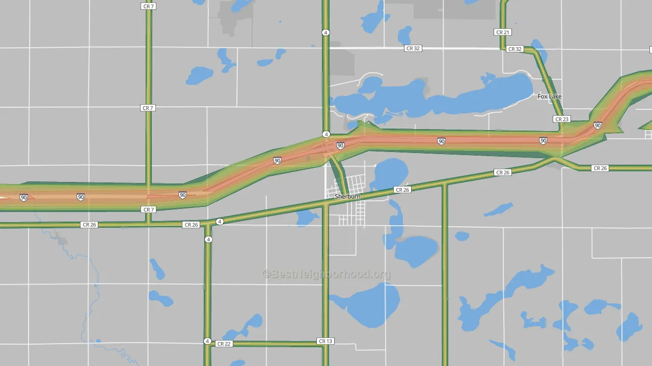 56171, MN Map of Noise Levels in 56171