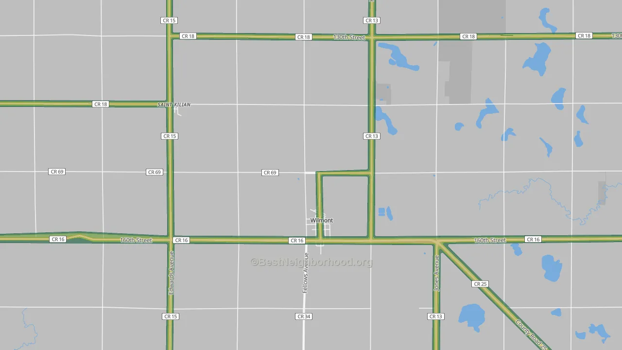 56185, MN Map of Noise Levels in 56185