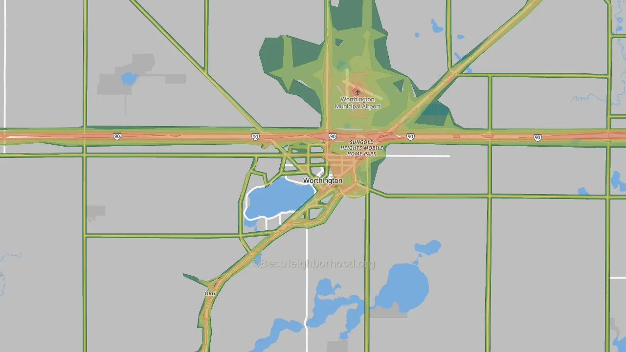 56187, MN Map of Noise Levels in 56187