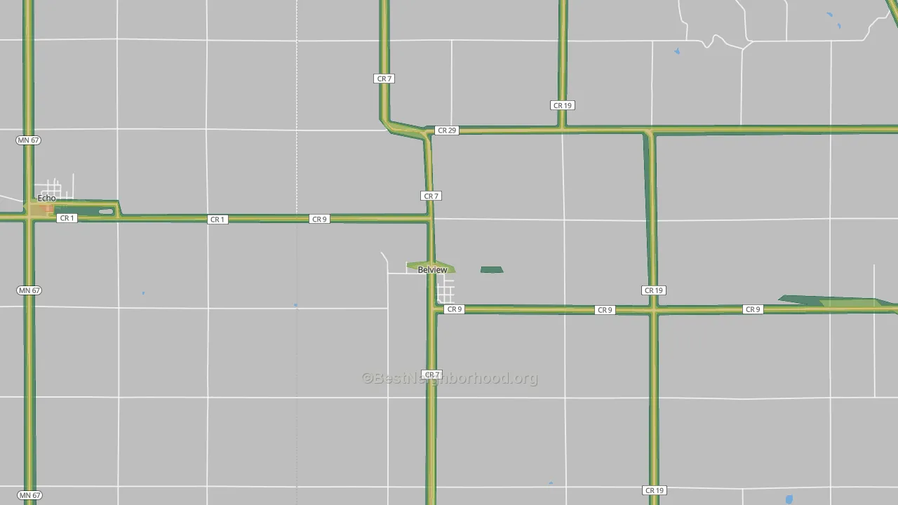 56214, MN Map of Noise Levels in 56214