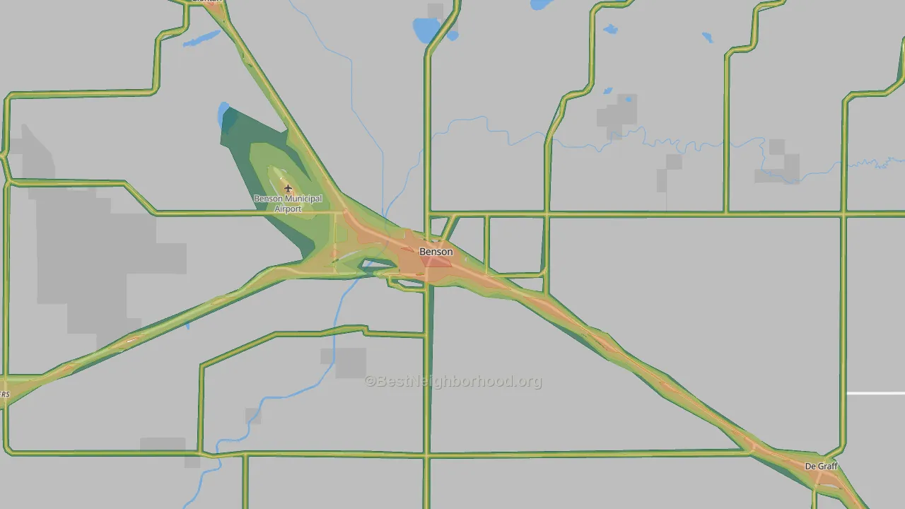 56215, MN Map of Noise Levels in 56215