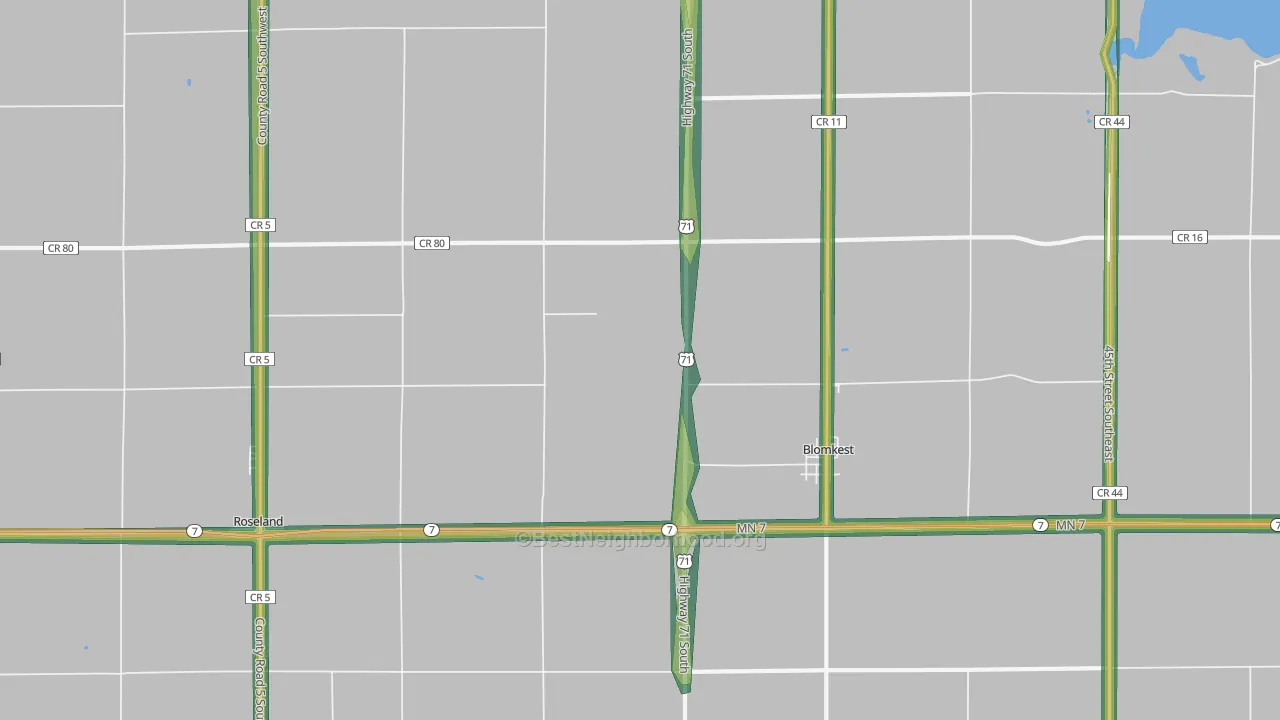 56216, MN Map of Noise Levels in 56216