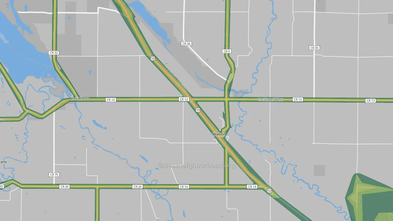 56295, MN Map of Noise Levels in 56295