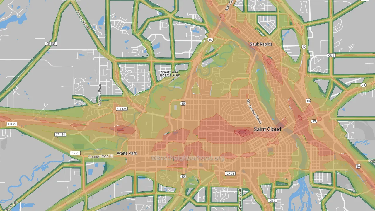 56303, MN Map of Noise Levels in 56303