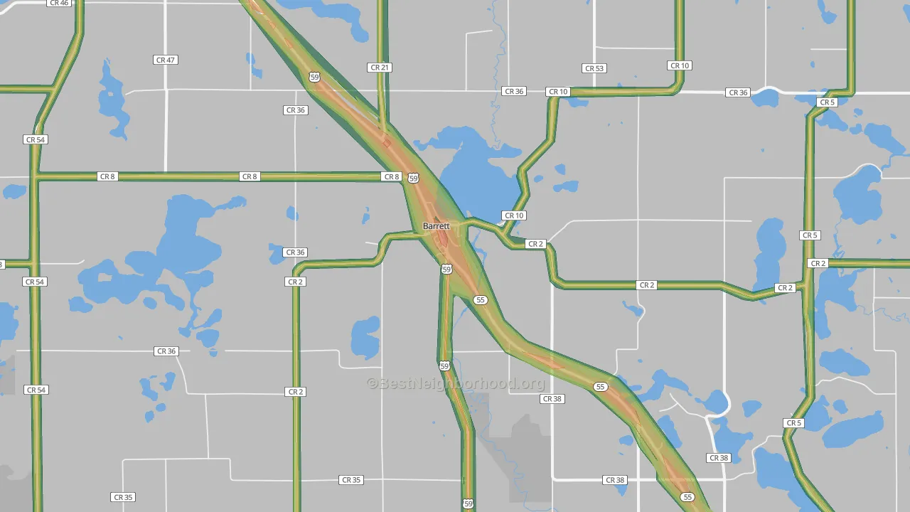 56311, MN Map of Noise Levels in 56311