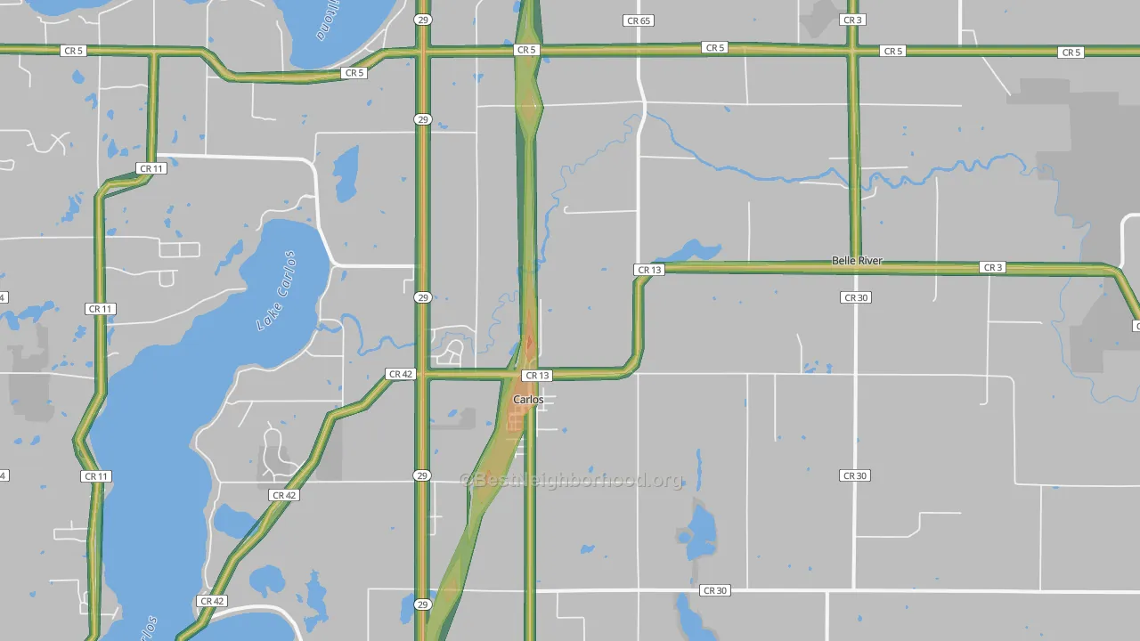 56319, MN Map of Noise Levels in 56319