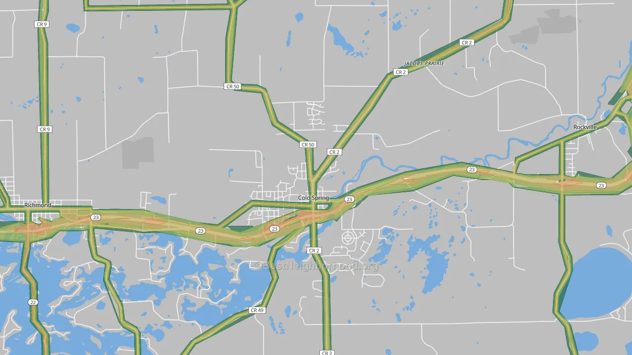 56320, MN Map of Noise Levels in 56320