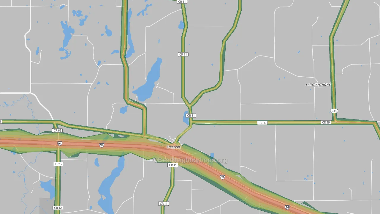 56331, MN Map of Noise Levels in 56331