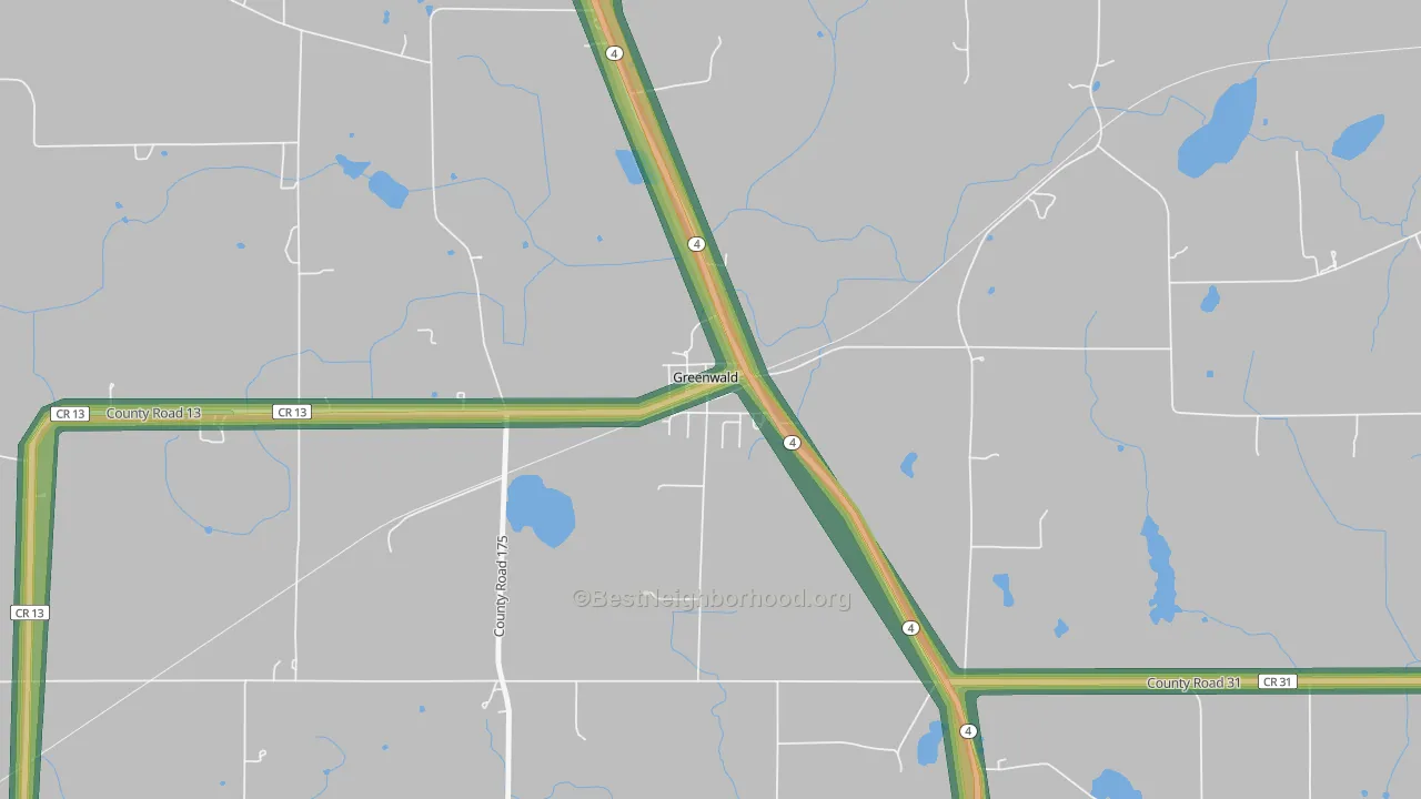 56335, MN Map of Noise Levels in 56335