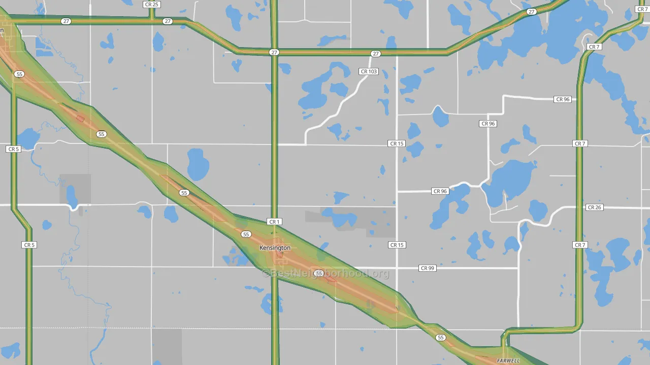 56343, MN Map of Noise Levels in 56343