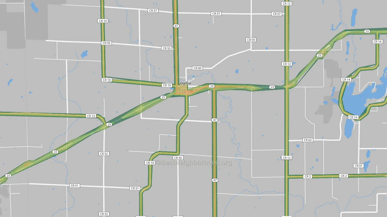 56358, MN Map of Noise Levels in 56358