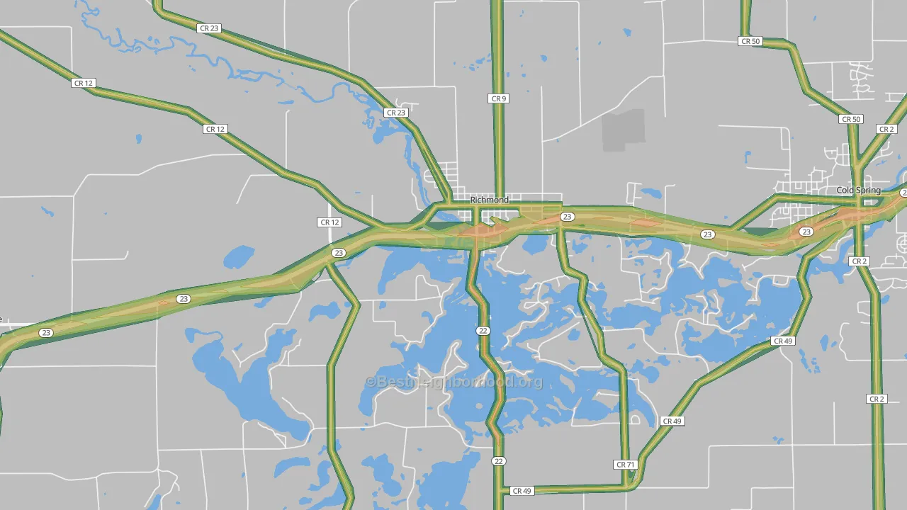 56368, MN Map of Noise Levels in 56368