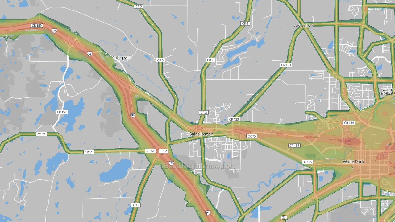 56374, MN Map of Noise Levels in 56374