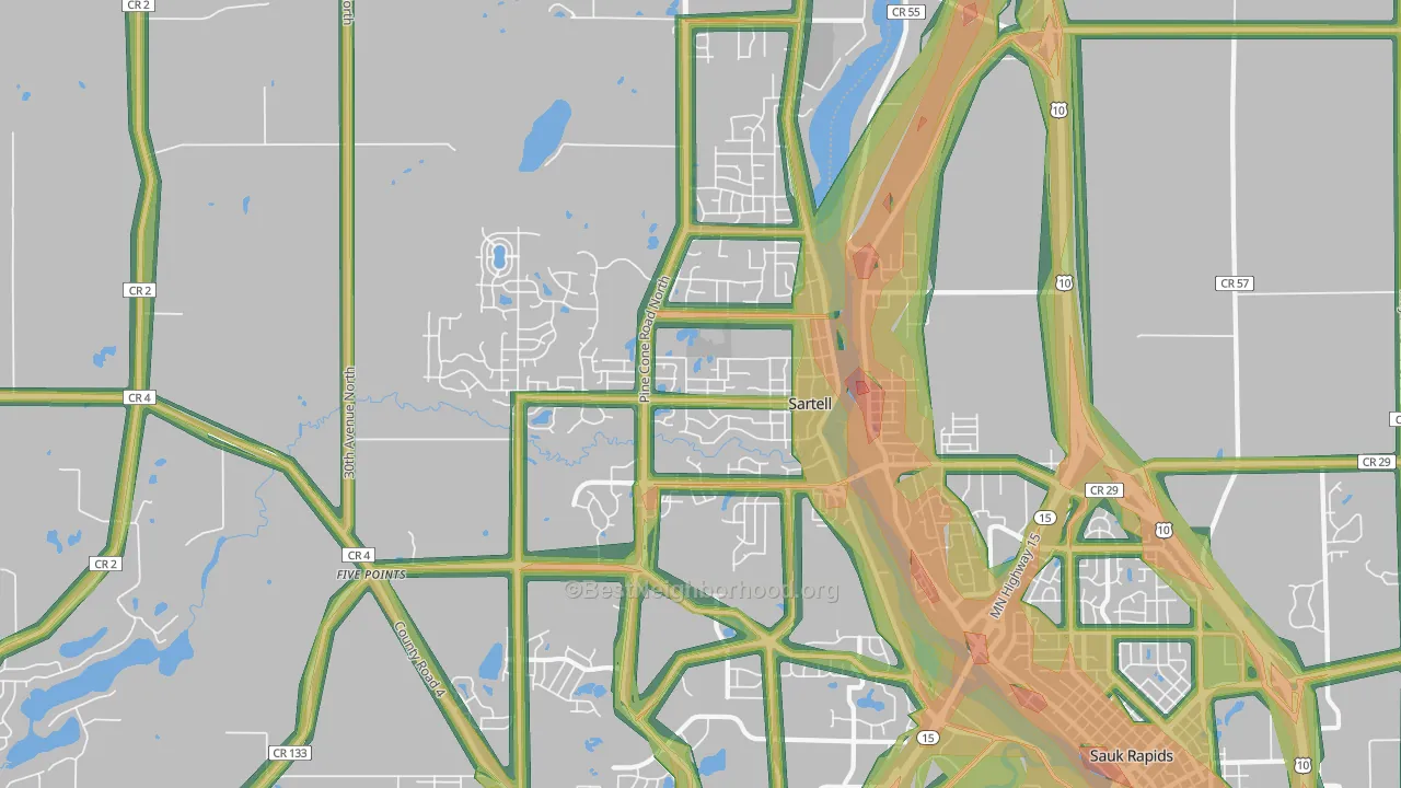 56377, MN Map of Noise Levels in 56377
