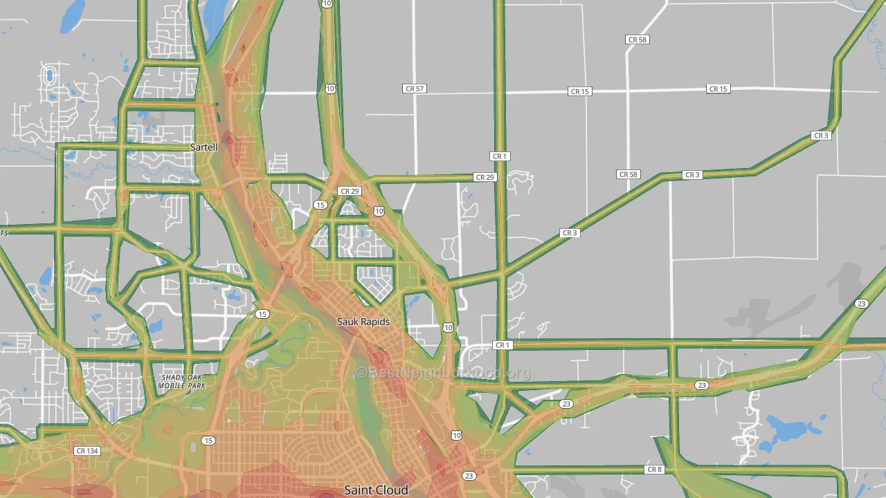 56379, MN Map of Noise Levels in 56379