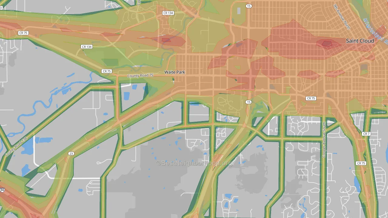 56387, MN Map of Noise Levels in 56387