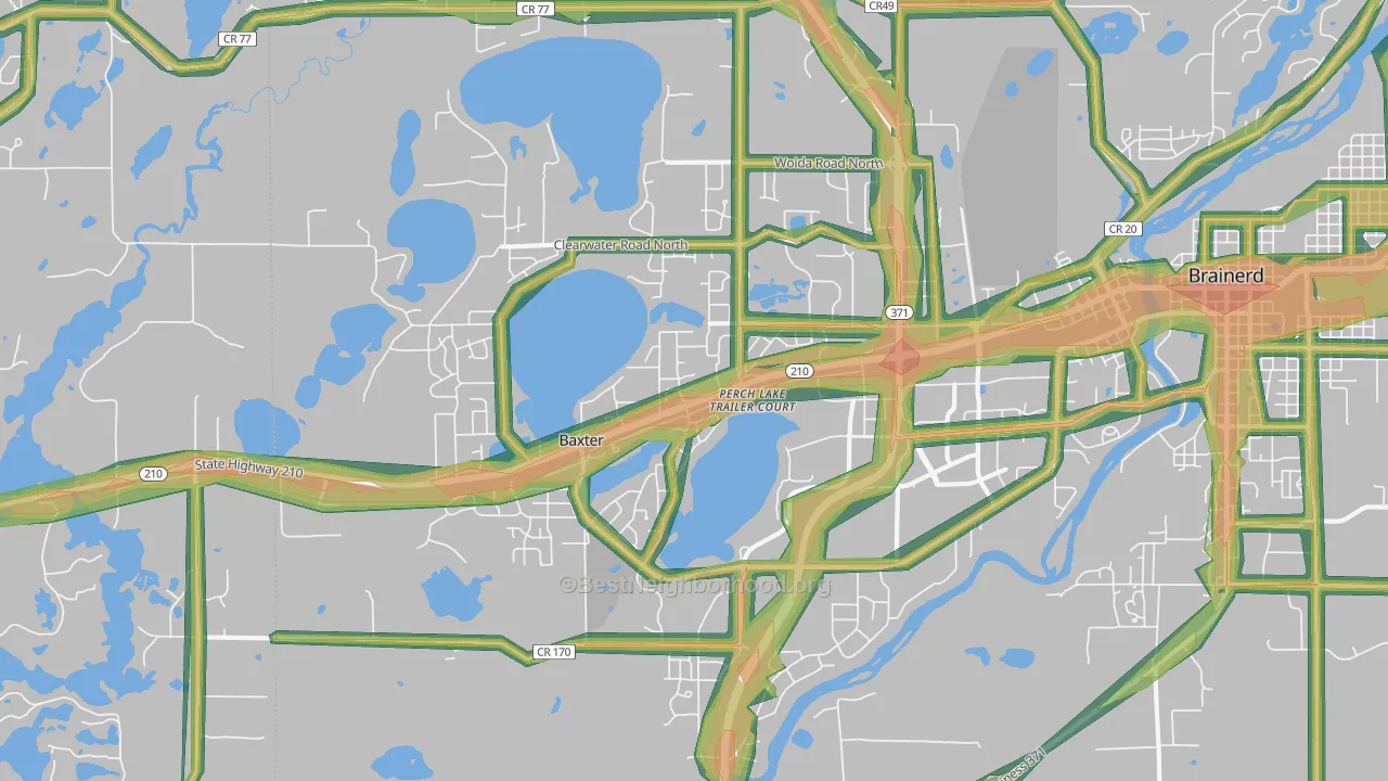56425, MN Map of Noise Levels in 56425