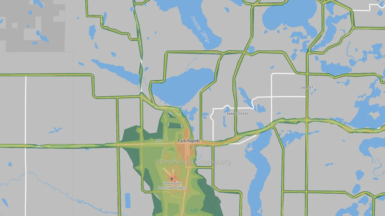 56470, MN Map of Noise Levels in 56470