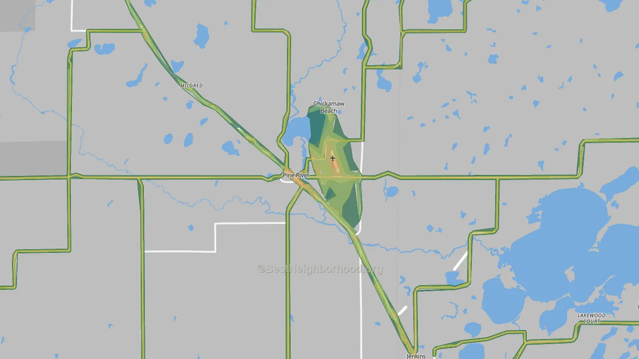 56474, MN Map of Noise Levels in 56474