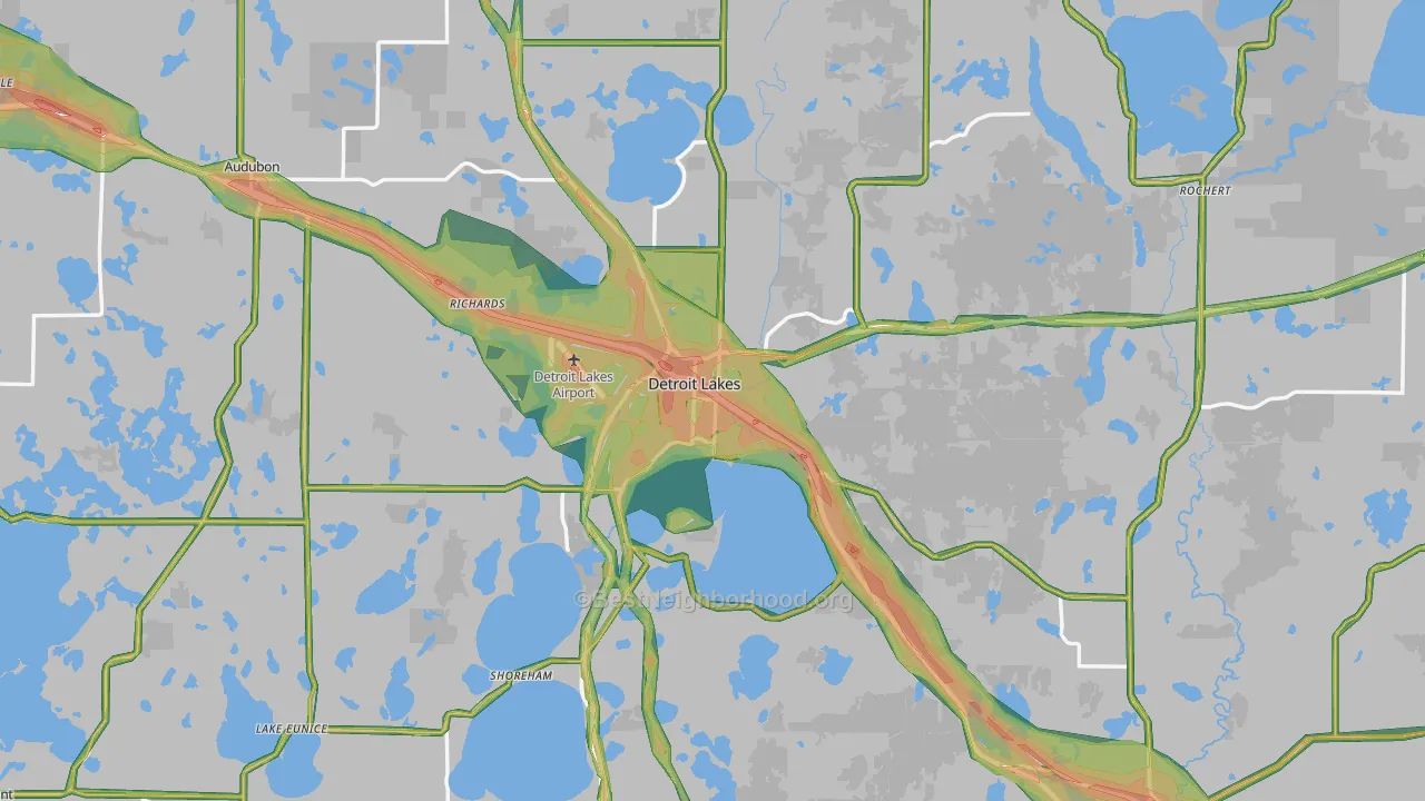 56501, MN Map of Noise Levels in 56501