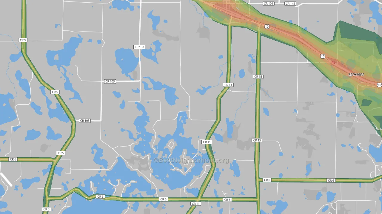 56511, MN Map of Noise Levels in 56511