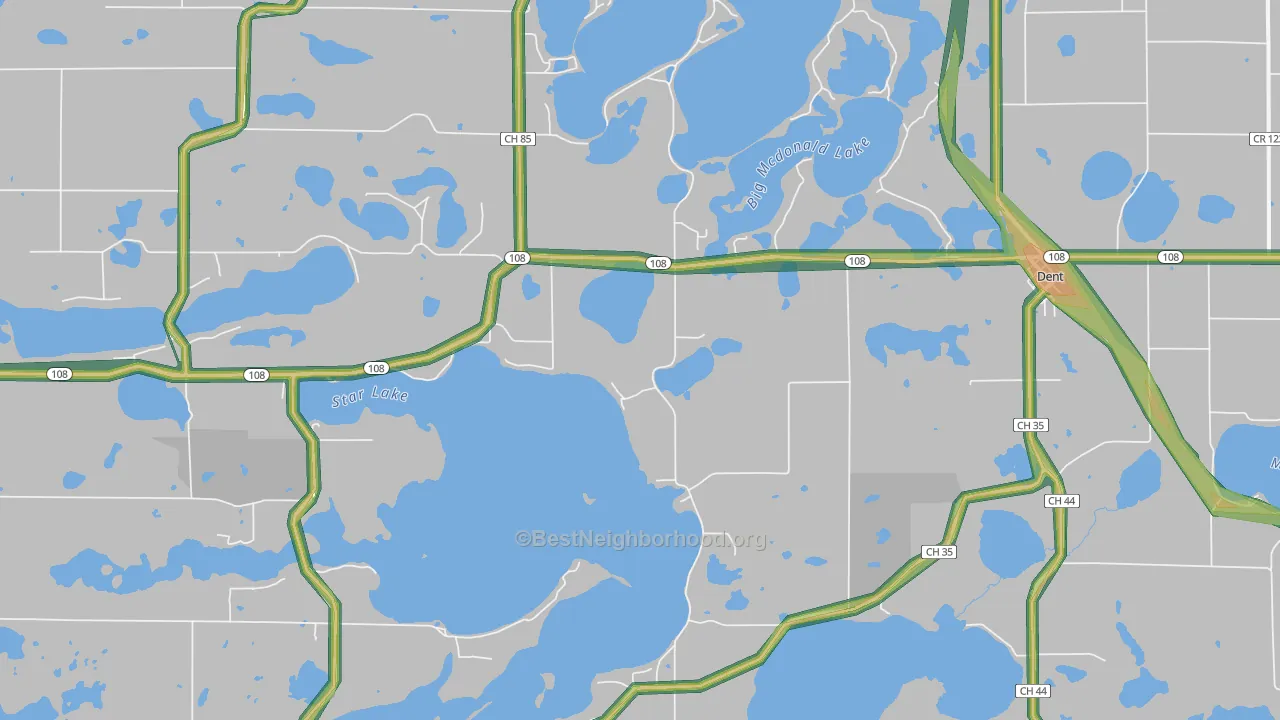 56528, MN Map of Noise Levels in 56528