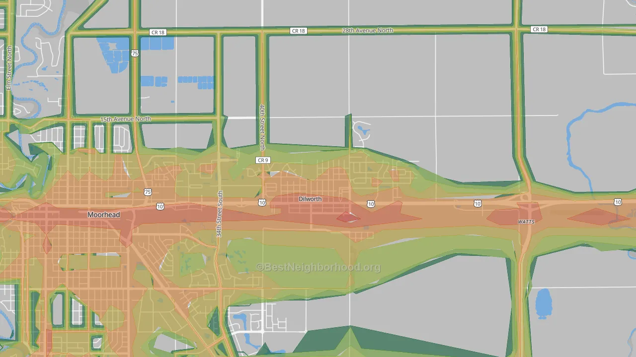 56529, MN Map of Noise Levels in 56529