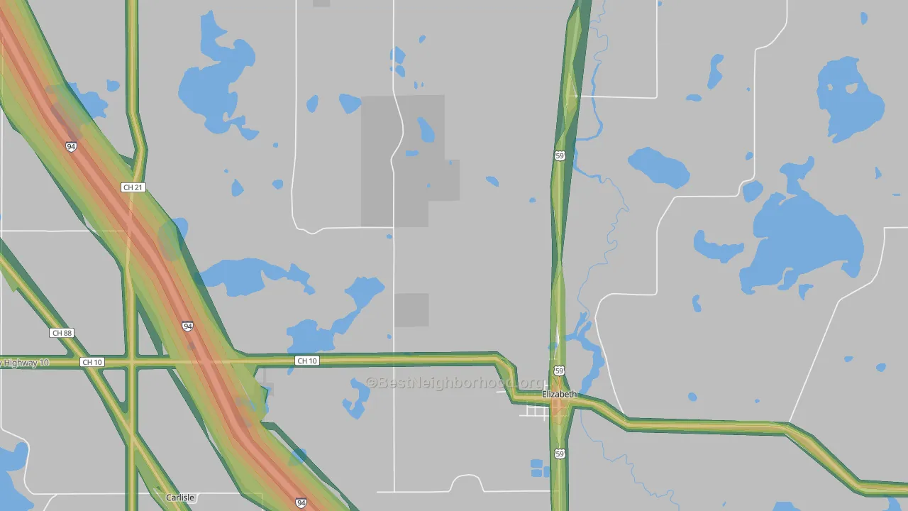 56533, MN Map of Noise Levels in 56533