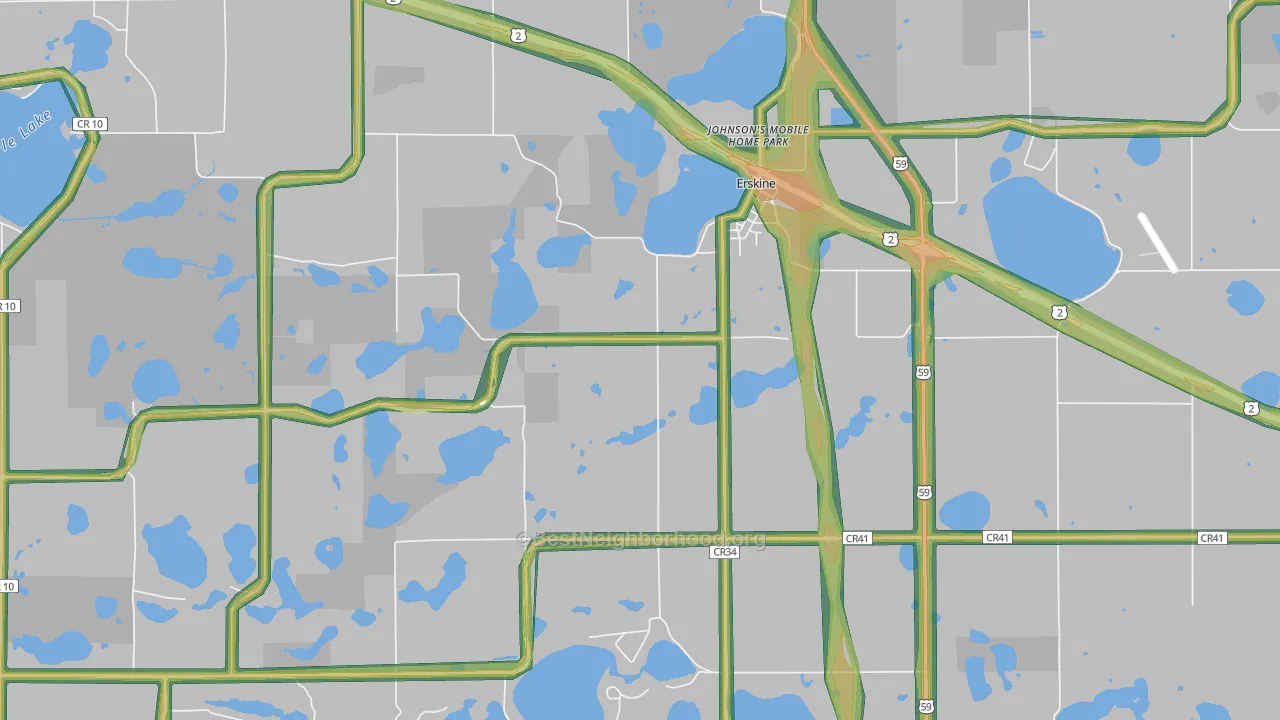 56535, MN Map of Noise Levels in 56535