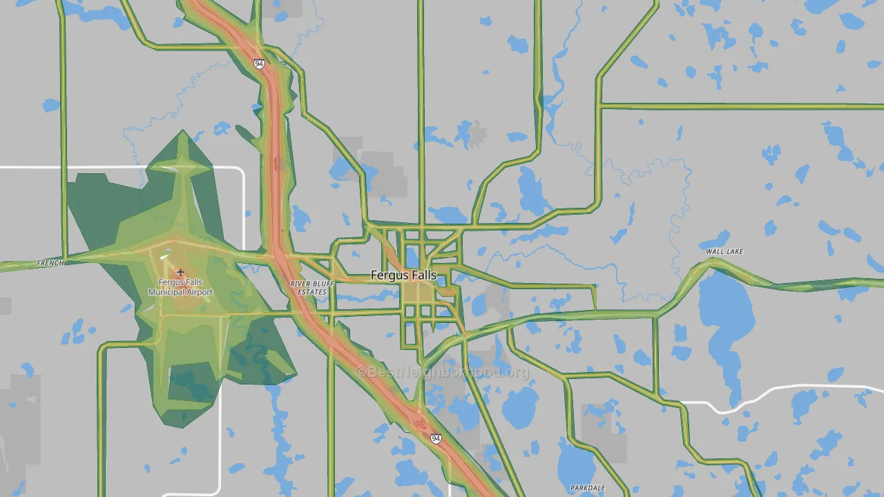56537, MN Map of Noise Levels in 56537