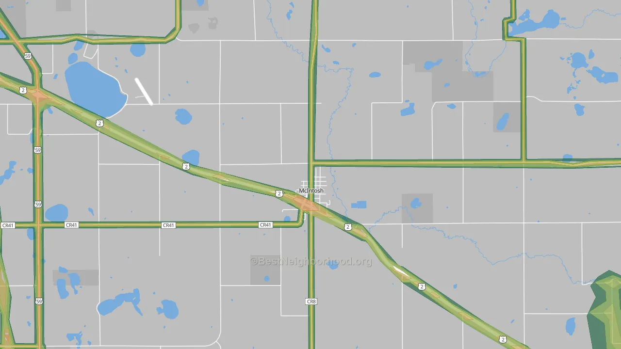 56556, MN Map of Noise Levels in 56556
