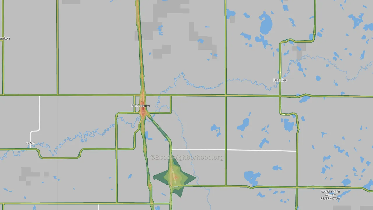 56557, MN Map of Noise Levels in 56557