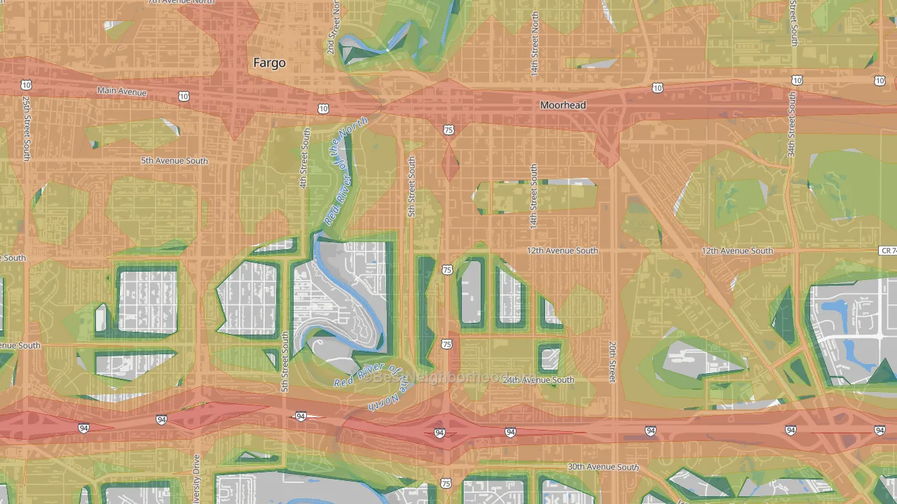 56562, MN Map of Noise Levels in 56562