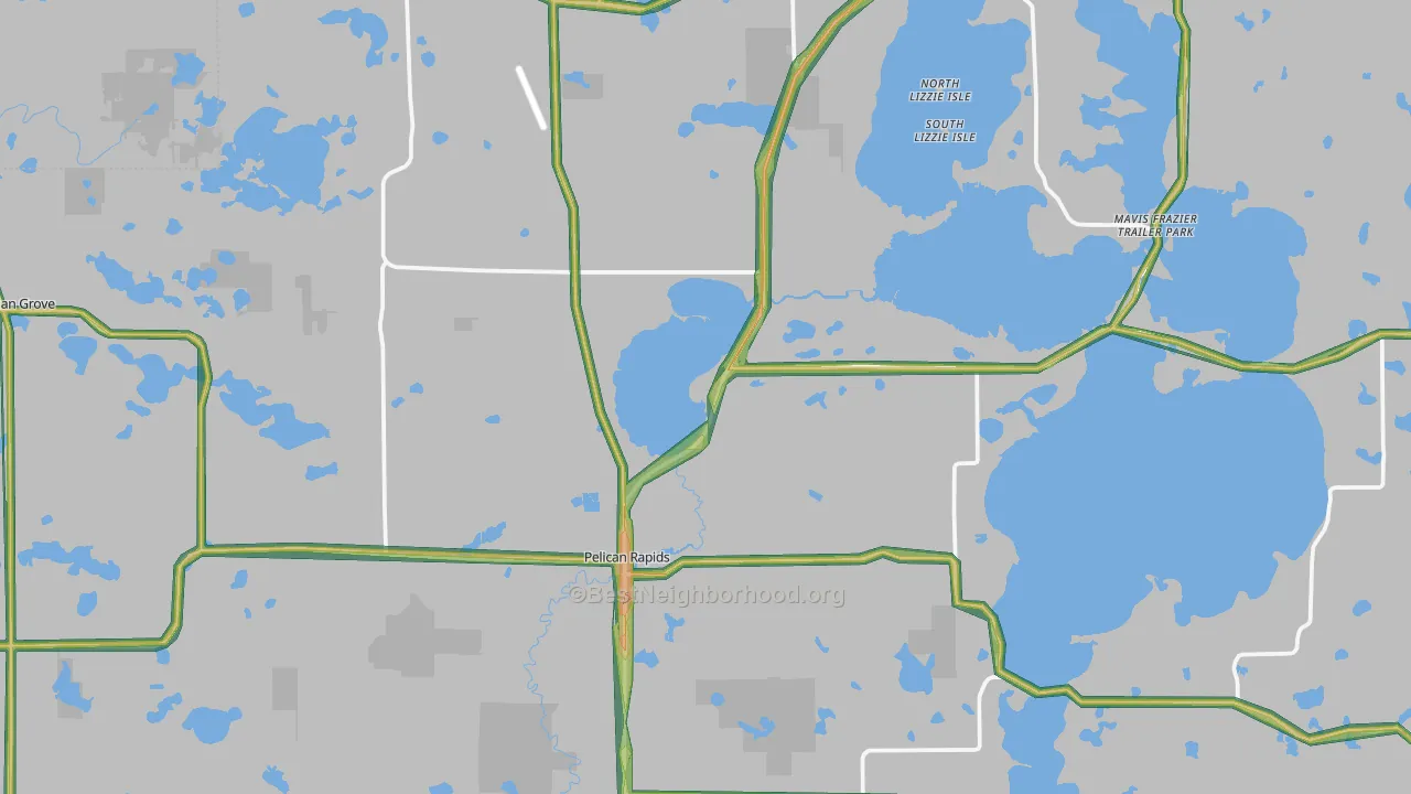 56572, MN Map of Noise Levels in 56572
