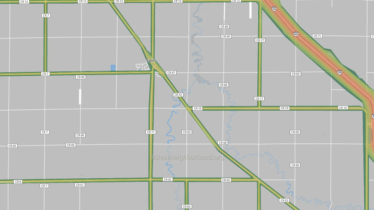 56580, MN Map of Noise Levels in 56580