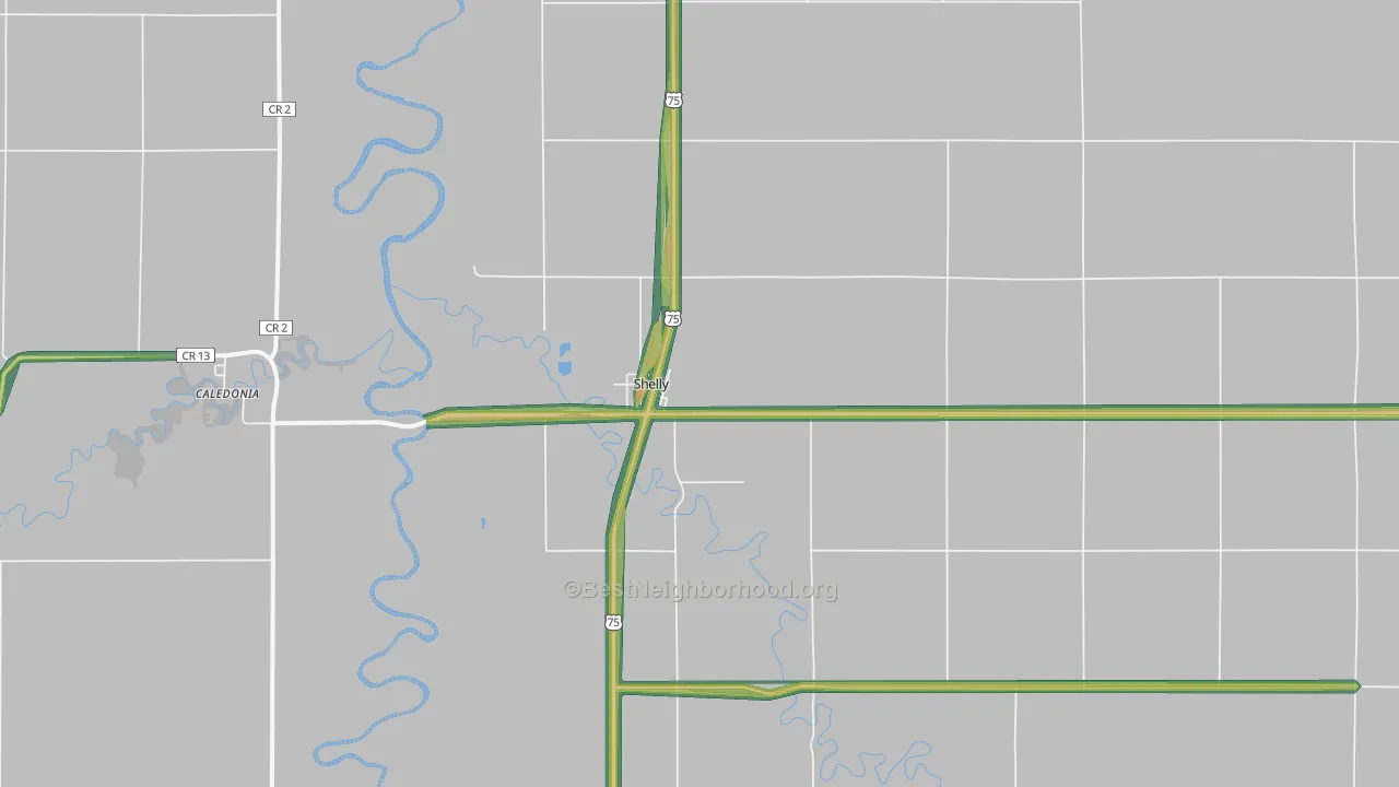 56581, MN Map of Noise Levels in 56581