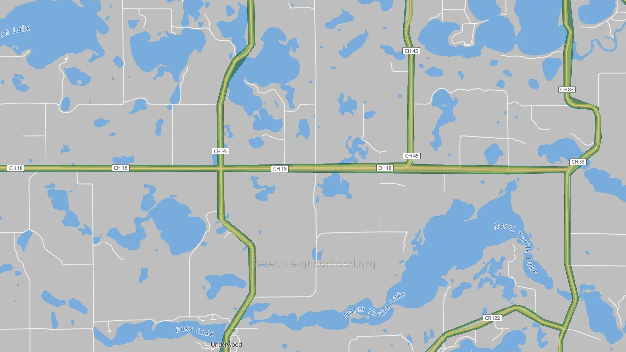 56586, MN Map of Noise Levels in 56586