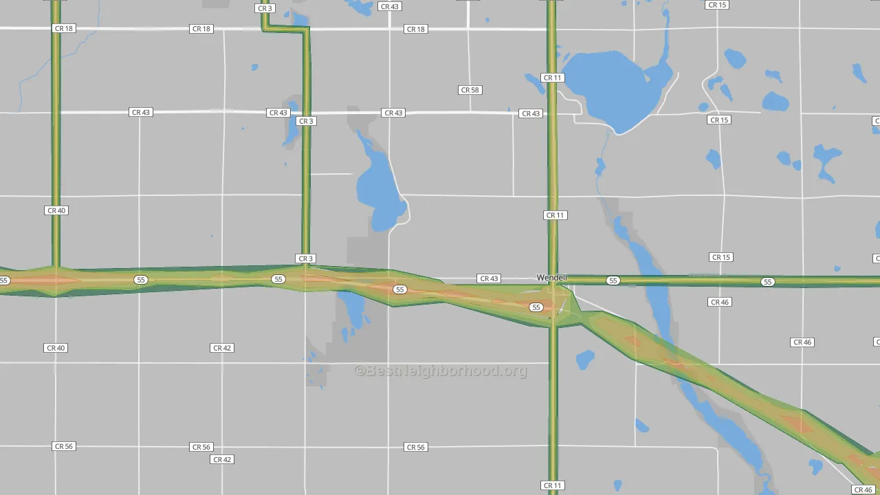 56590, MN Map of Noise Levels in 56590