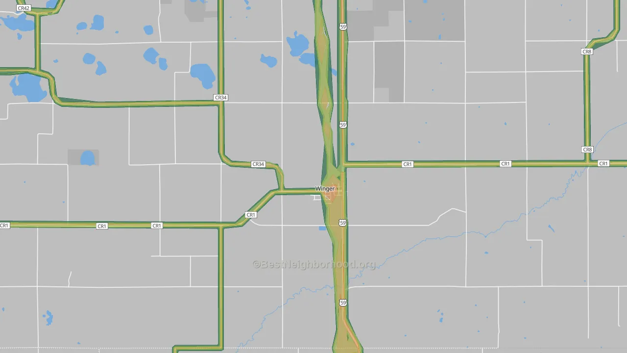 56592, MN Map of Noise Levels in 56592