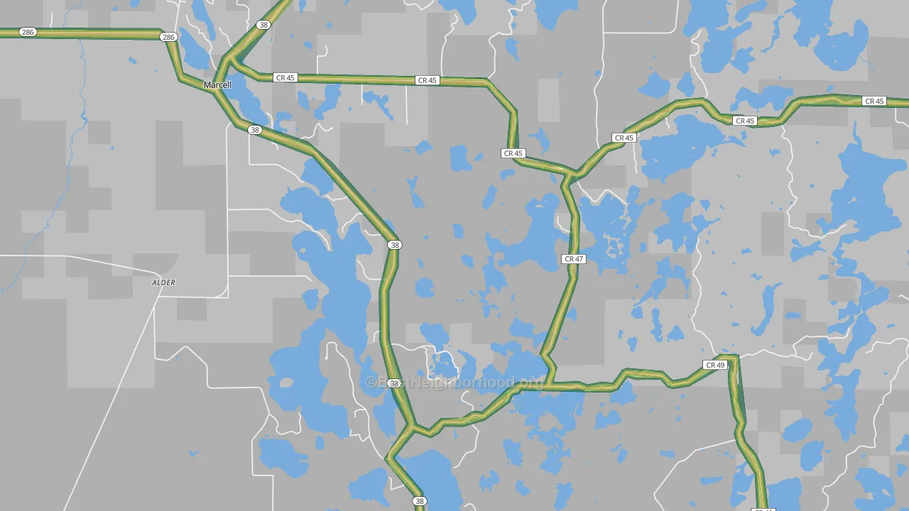 56657, MN Map of Noise Levels in 56657