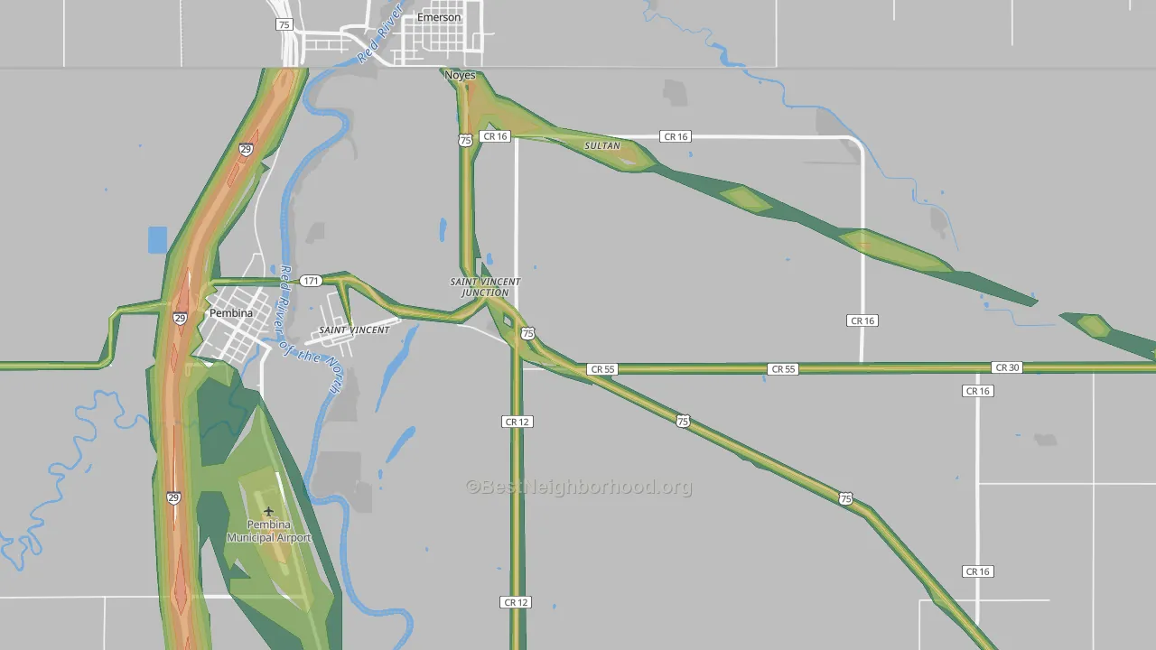 56755, MN Map of Noise Levels in 56755