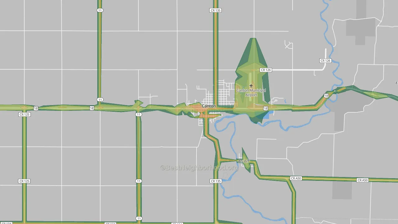 57013, SD Map of Noise Levels in 57013