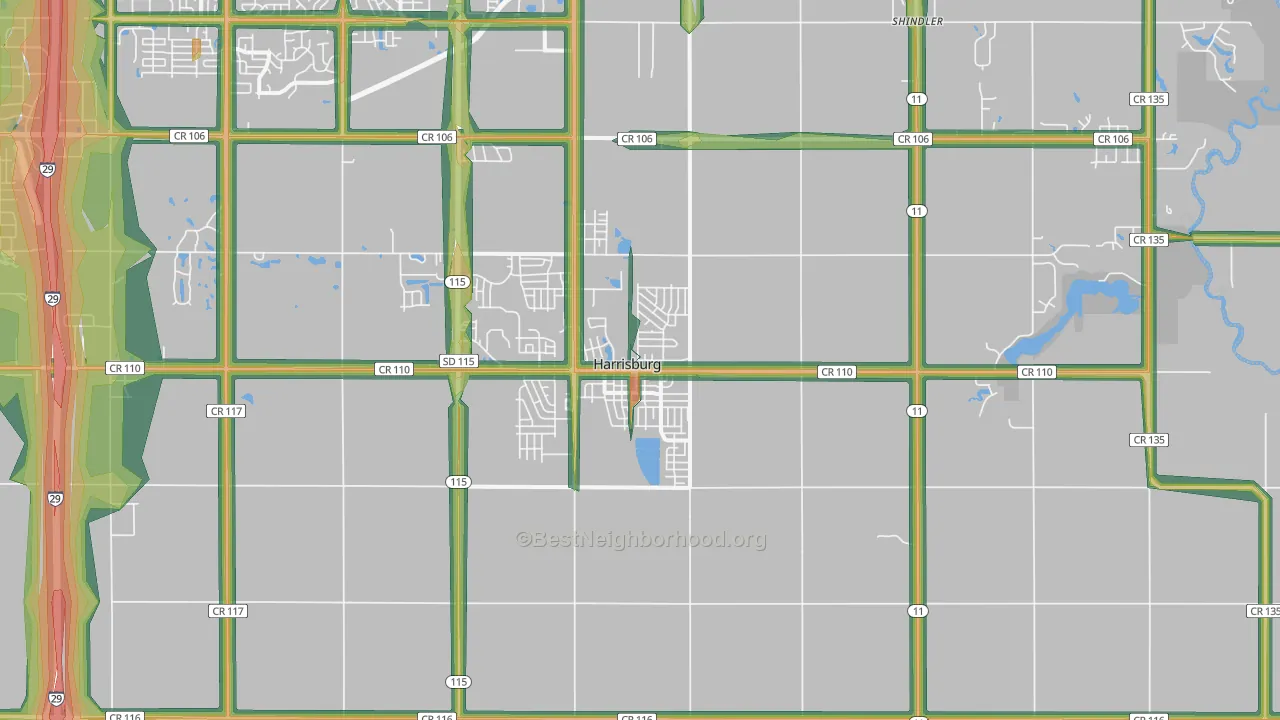 57032, SD Map of Noise Levels in 57032