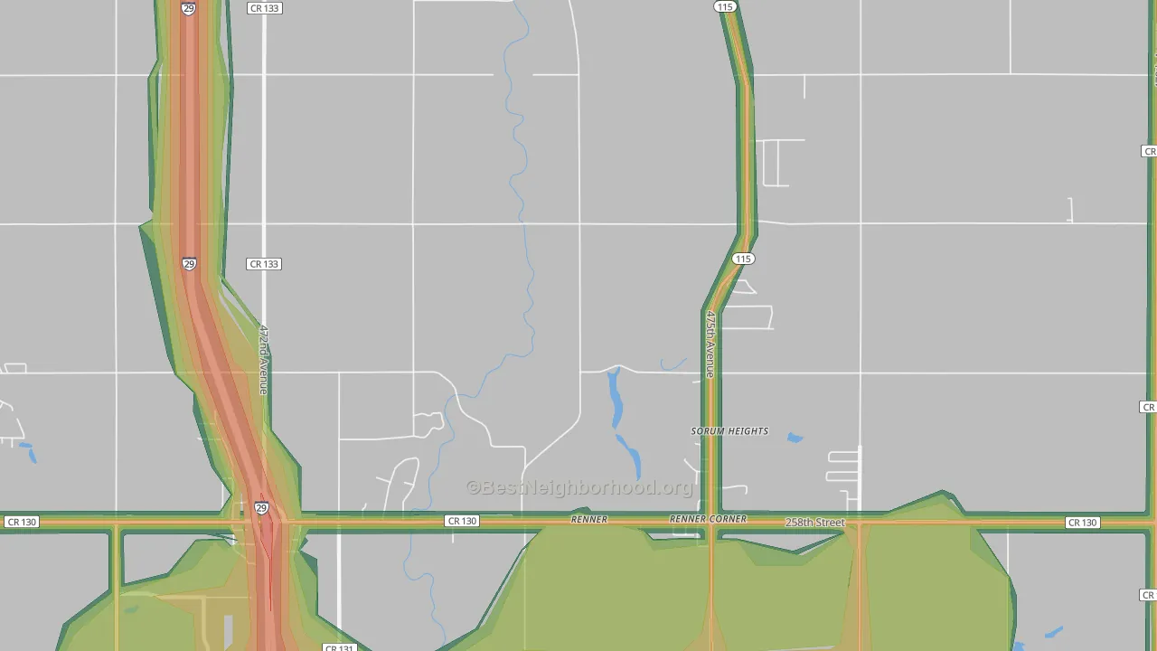 57055, SD Map of Noise Levels in 57055