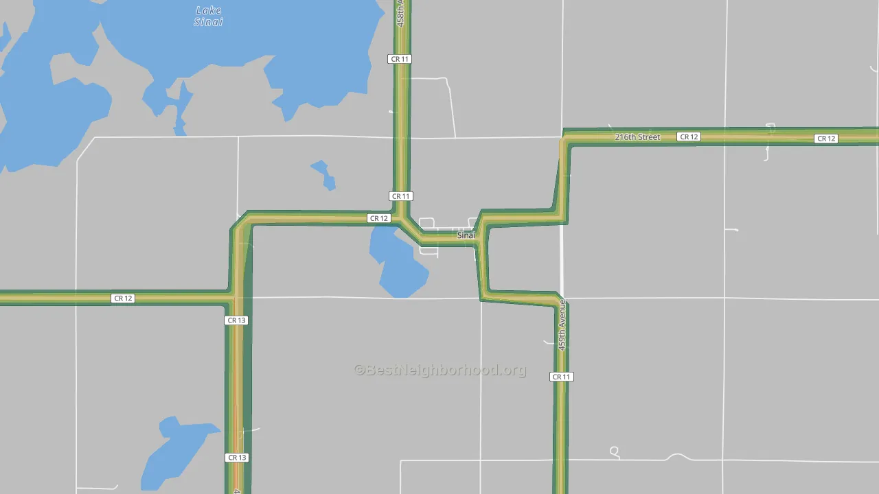 57061, SD Map of Noise Levels in 57061