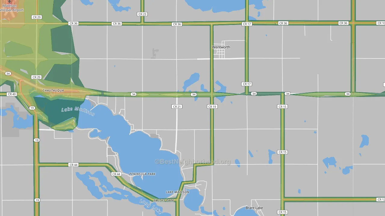 57075, SD Map of Noise Levels in 57075