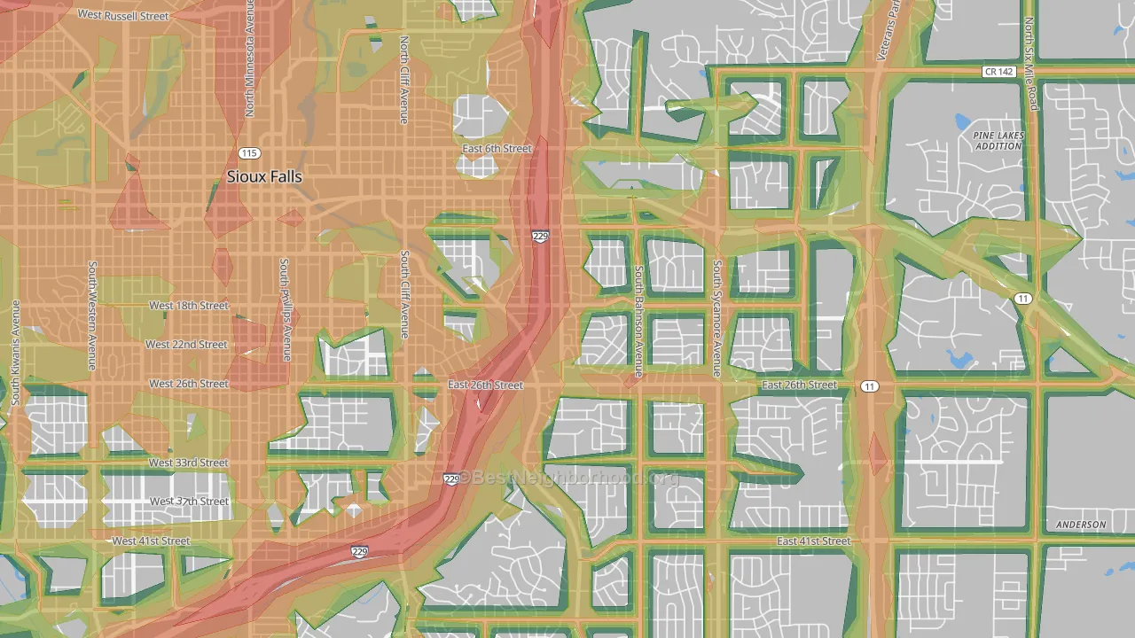 57103, SD Map of Noise Levels in 57103